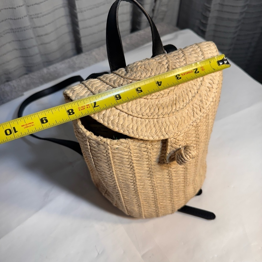 A New Day Cream Woven Backpack with Black Straps - Picture 12 of 13